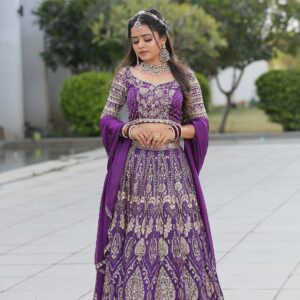 Purple Banarsi Silk