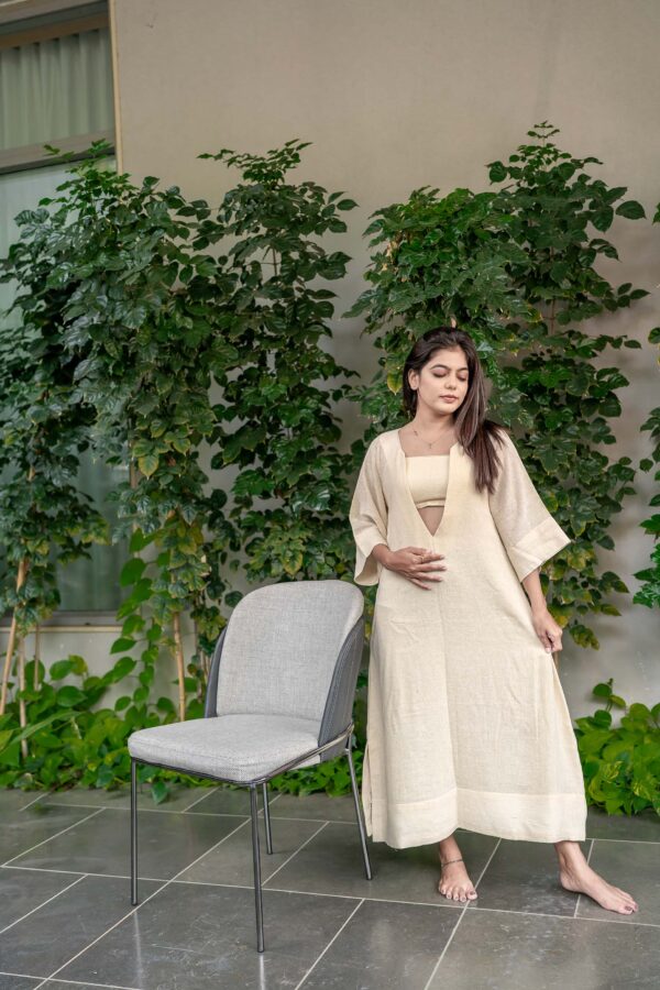 off-white one piece khadi cotton