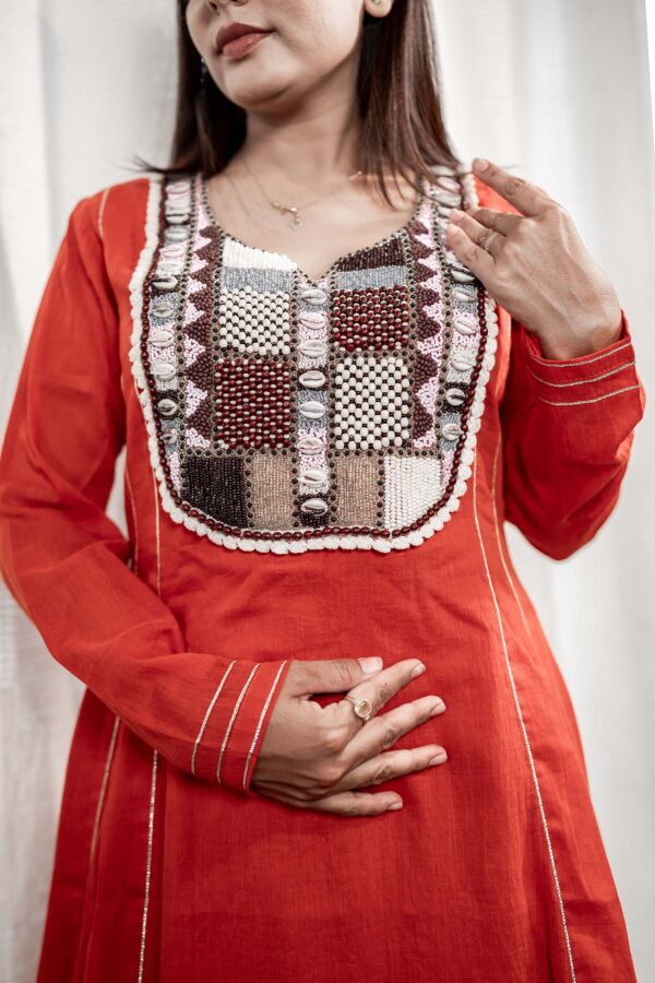 orange one piece multicolor boho work - Image 2