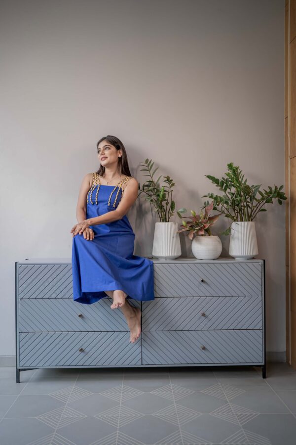 blue one piece linen cotton - Image 3