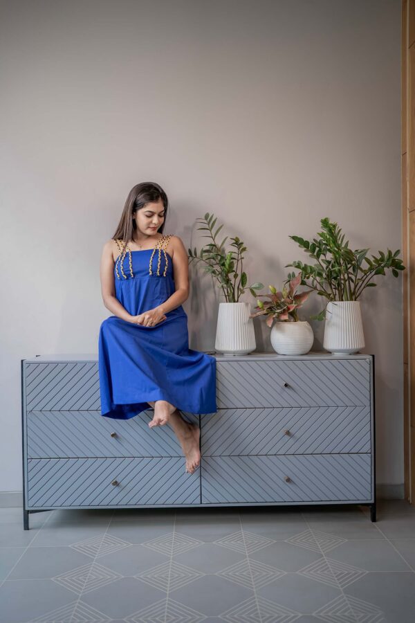 blue one piece linen cotton - Image 2