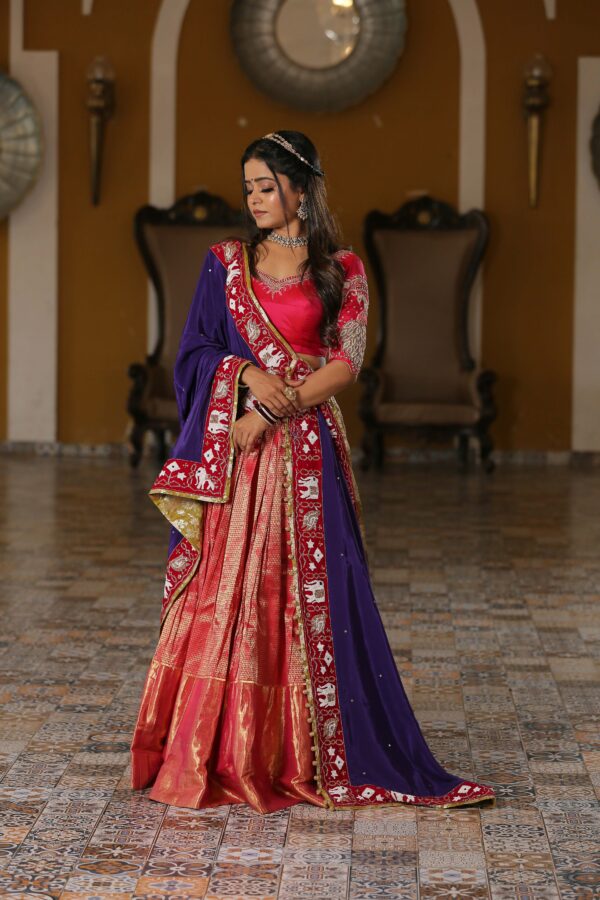 Peach Banarasi Silk