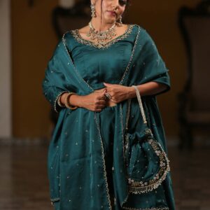 Teal Green Gadhwal Silk