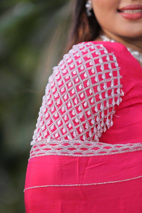 Pink Crapsilk Saree - Image 5