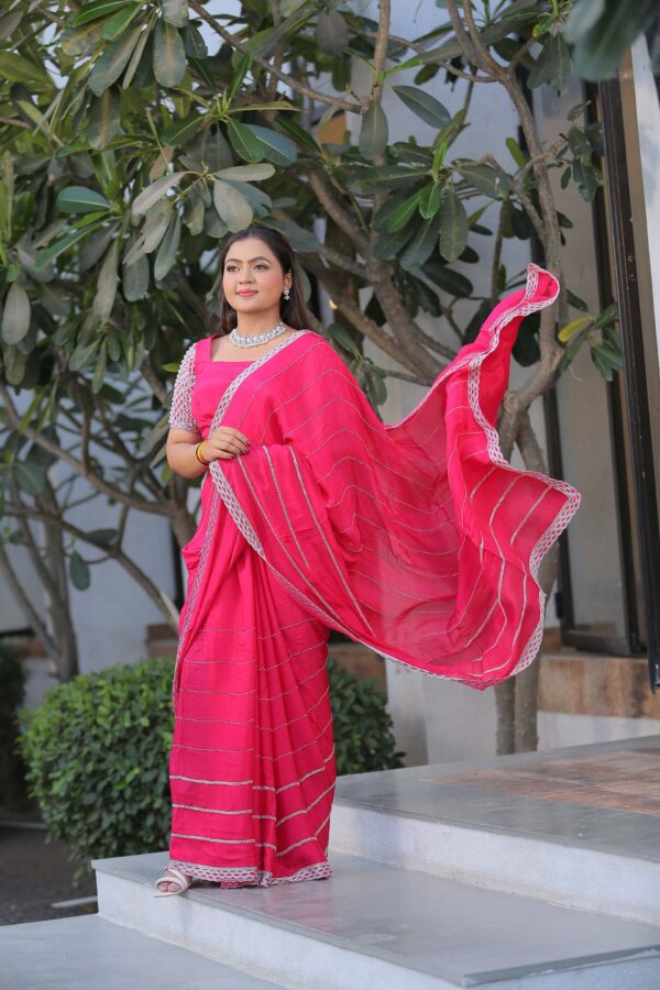 Pink Crapsilk Saree - Image 4