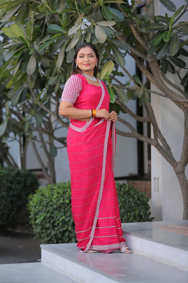 Pink Crapsilk Saree - Image 2